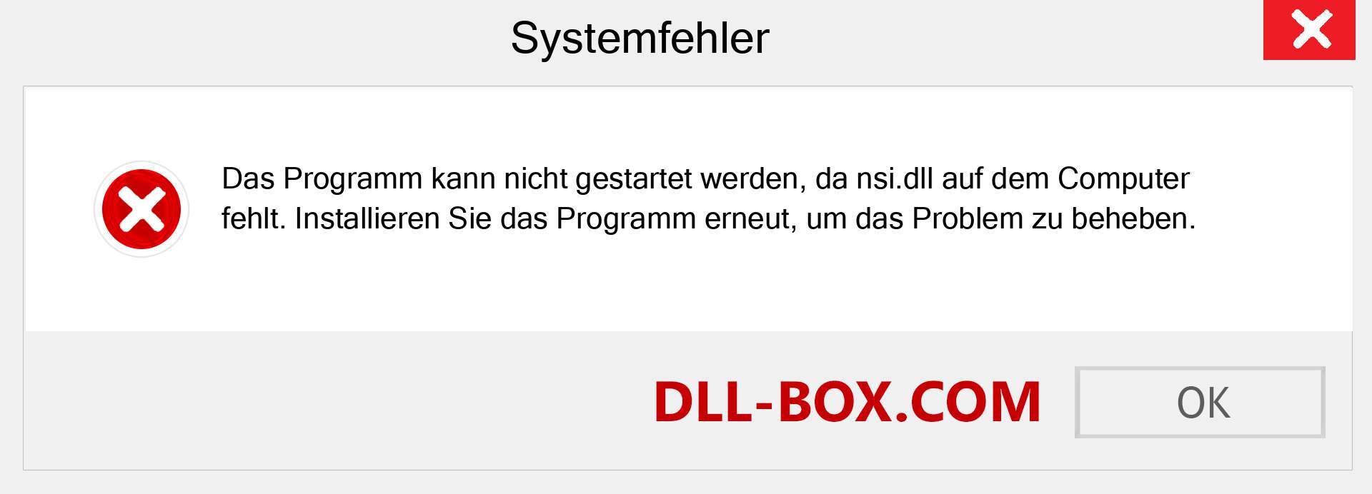 nsi.dll-Datei fehlt?. Download für Windows 7, 8, 10 - Fix nsi dll Missing Error unter Windows, Fotos, Bildern